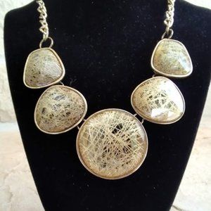Statement Gold Tone necklace with 5 medallions
